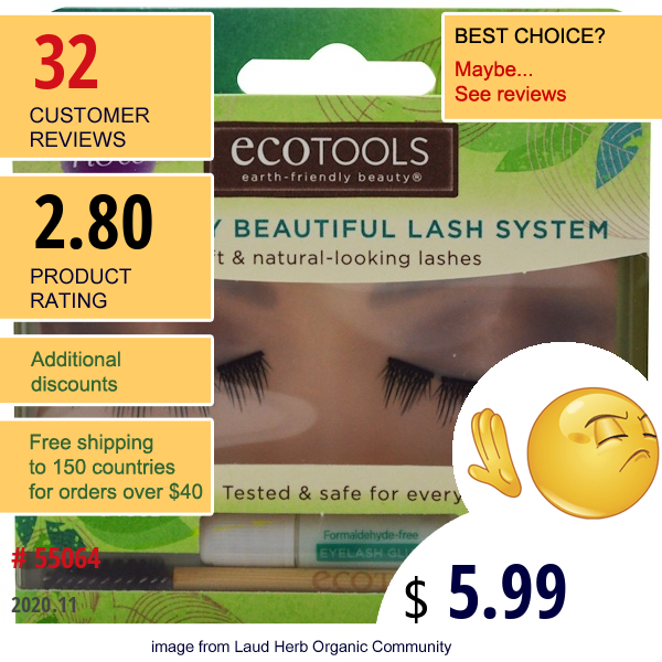 Ecotools, Naturally Beautiful Lash System, Natural Accents, 1 Lash Set  