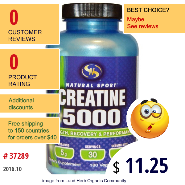 Supplement Training Systems, Creatine 5000, 180 Veggie Caps  