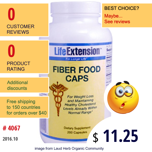 Life Extension, Fiber Food Caps, 200 Capsules  