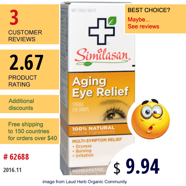 Similasan, Aging Eye Relief, 0.33 Fl Oz / 10 Ml