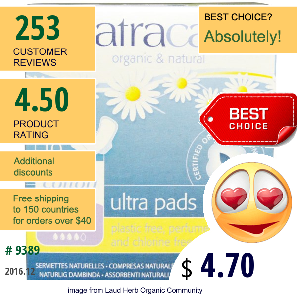 Natracare, Ultra Pads, Organic Cotton Cover, Long, 10 Pads