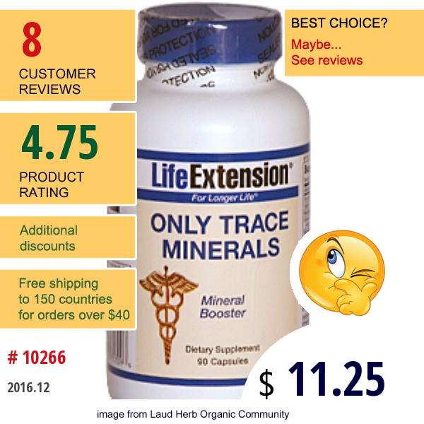 Life Extension, Only Trace Minerals, 90 Capsules  