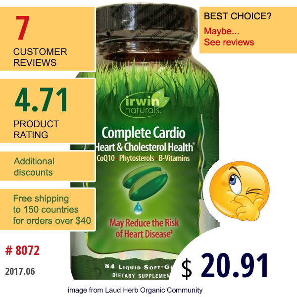 Irwin Naturals, Complete Cardio, Heart & Cholesterol Health, 84 Liquid Soft-Gels