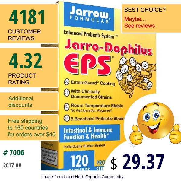 Jarrow Formulas, Jarro-Dophilus Eps, 5 Billion, 120 Veggie Caps