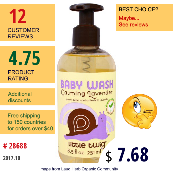 Little Twig, Baby Wash, Calming Lavender, 8.5 Fl Oz (251 Ml)