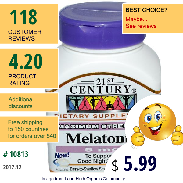 21St Century, Melatonin, 5 Mg, 120 Tablets 