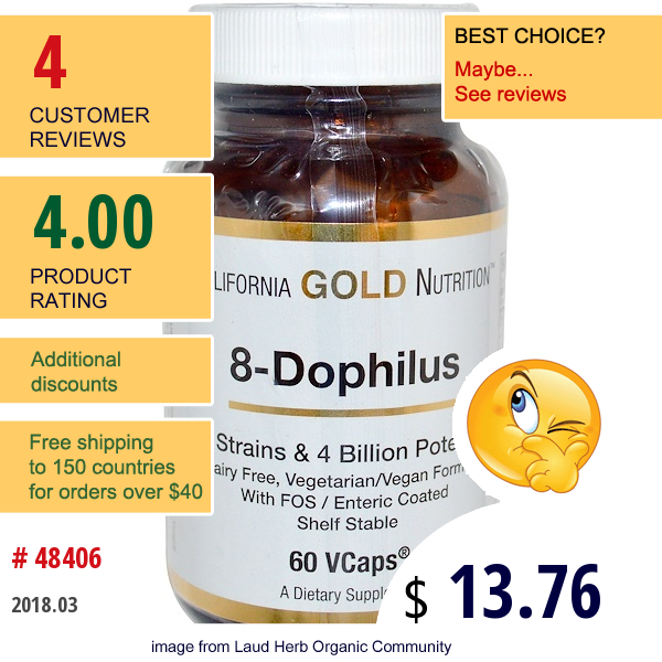 California Gold Nutrition, 8-Dophilus, 60 Vcaps  