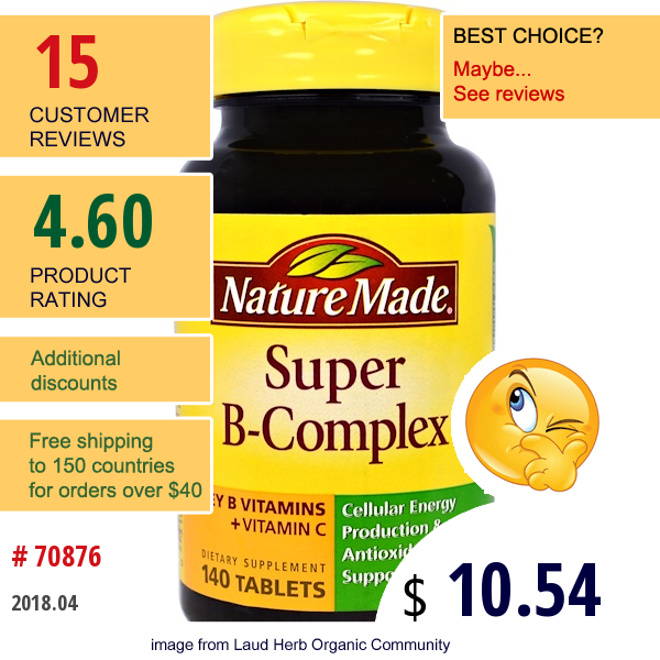 Nature Made, Super B-Complex, 140 Tablets