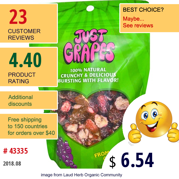 Karens Naturals, Just Grapes, 3 Oz (84 G)