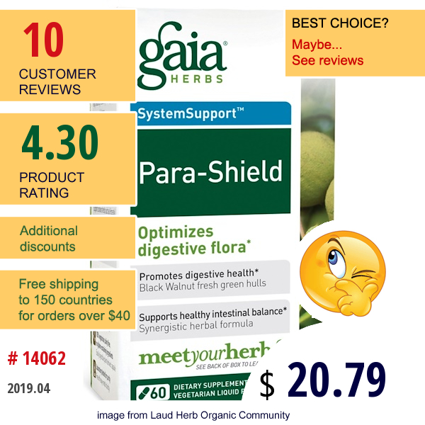 Gaia Herbs, Systemsupport, Para-Shield, 60 Vegetarian Liquid Phyto-Caps  