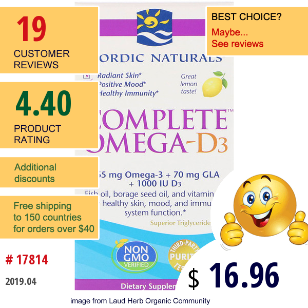 Nordic Naturals, Complete Omega-D3, Lemon, 1,000 Mg, 60 Soft Gels