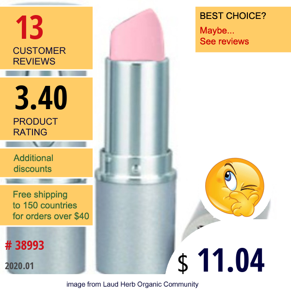 Honeybee Gardens, Truly Natural Lipstick, Soft Kiss, 0.13 Oz (3.7 G)  