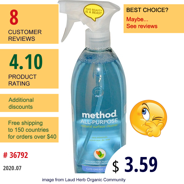 Method, All-Purpose Natural Surface Cleaner, Sea Minerals, 28 Fl Oz (828 Ml)  