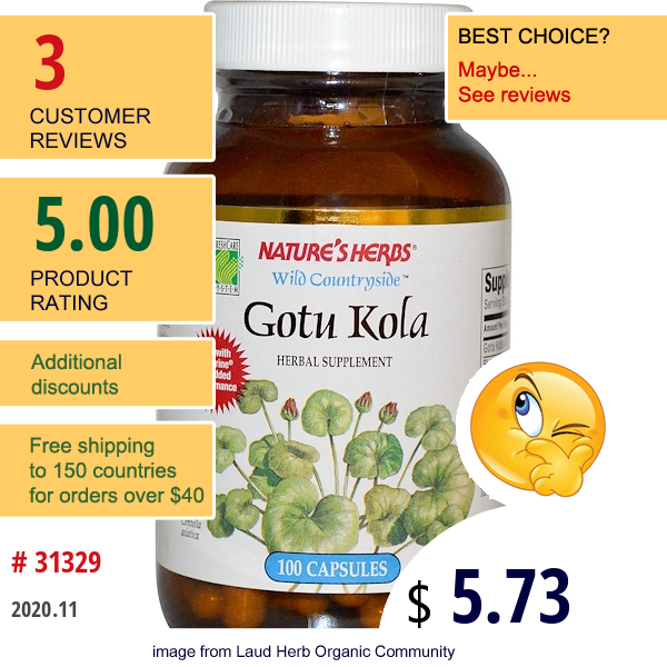 Nature'S Herbs, Gotu Kola, 100 Capsules  