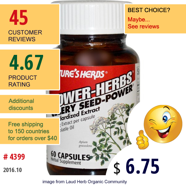 Natures Herbs, Power-Herbs, Celery Seed-Power, 60 Capsules  