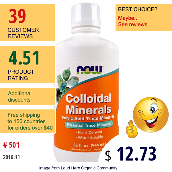 Now Foods, Colloidal Minerals, 32 Fl Oz (946 Ml)