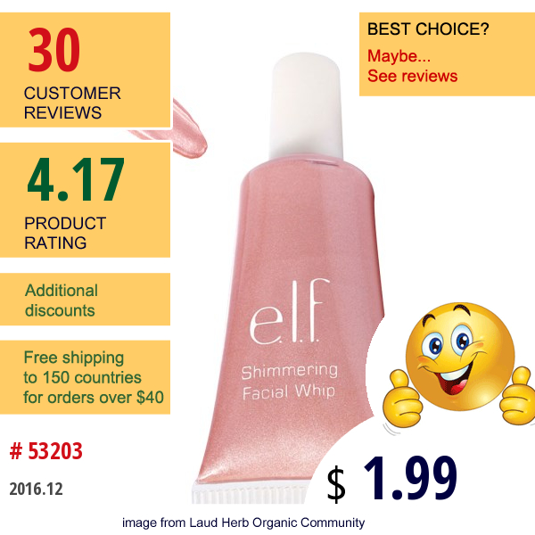 E.l.f. Cosmetics, Shimmering Facial Whip, Pink Lemonade, 0.34 Oz (9.5 G)  