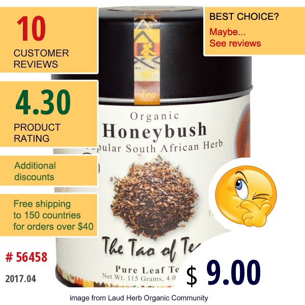 The Tao Of Tea, Organic Honeybush Tea, 4.0 Oz (115 G)