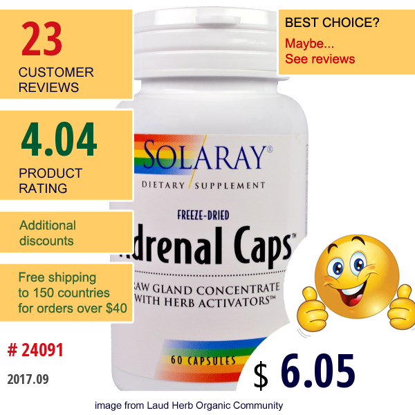 Solaray, Adrenal Caps, 60 Capsules