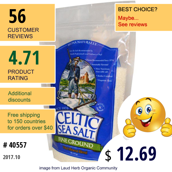 Celtic Sea Salt, Fine Ground, Vital Mineral Blend, 1 Lb (454 G)