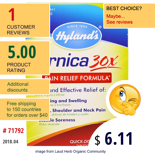 Hylands, Arnica 30X, 50 Quick-Dissolving Tablets