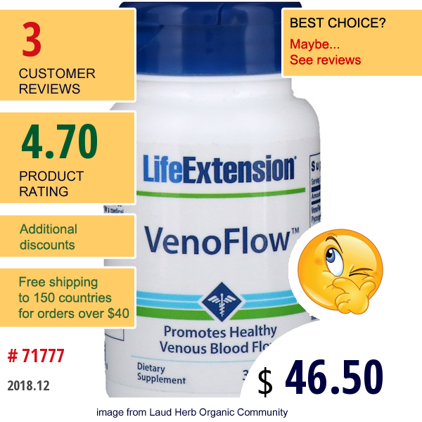 Life Extension, Venoflow, 30 Veggie Caps