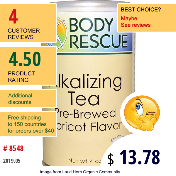 Peelu, Body Rescue, Alkalizing Tea, Apricot, 4 Oz  