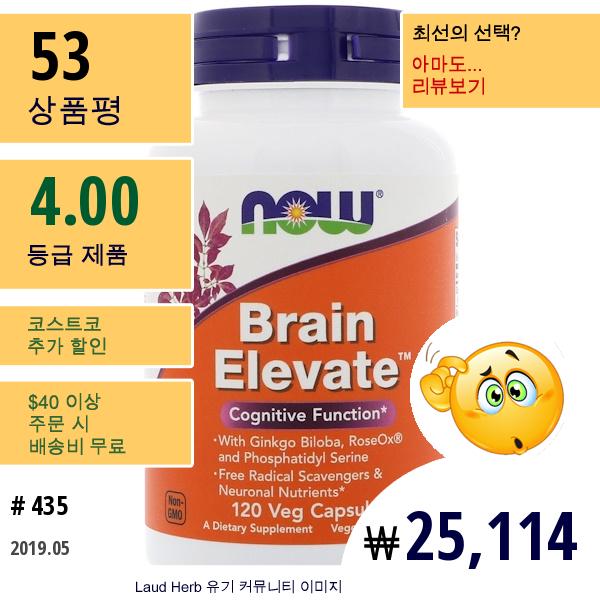 Now Foods, Brain Elevate, 120 베지캡
