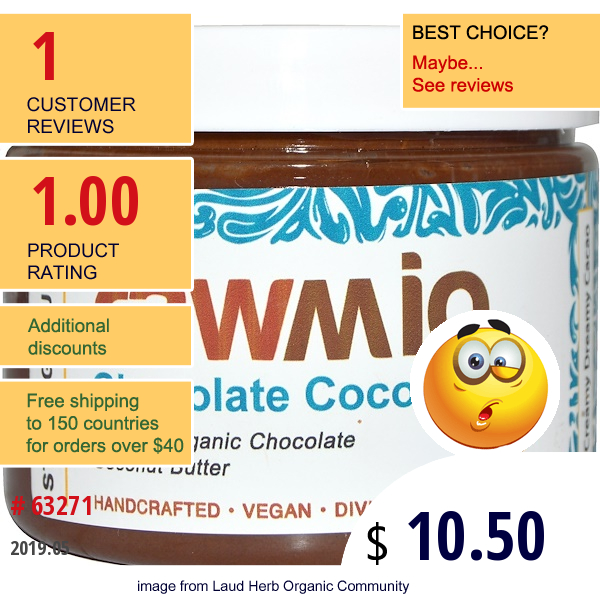Rawmio, Creamy Organic Chocolate Coconut Butter, 6 Oz (170 G)  