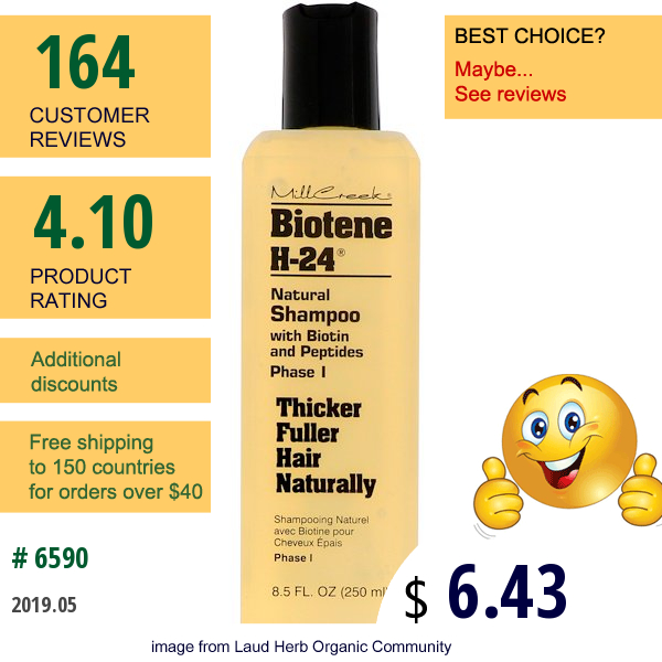 Biotene H-24, Natural Shampoo With Biotin And Peptides, Phase I, 8.5 Fl Oz (250 Ml)