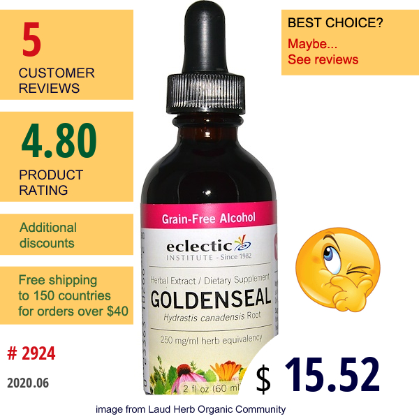 Eclectic Institute, Goldenseal, 2 Fl Oz (60 Ml)  