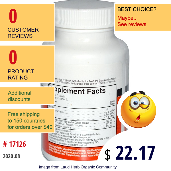 Naturally Vitamins, Medizym V, Vegetarian Enzyme Formula, 100 Tablets  