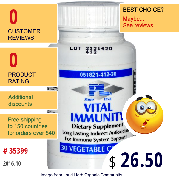 Progressive Laboratories, Vital Immunity, 30 Veggie Caps  