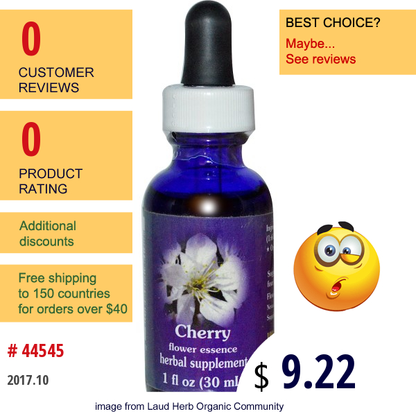 Flower Essence Services, Cherry, Flower Essence, 1 Fl Oz (30 Ml)  