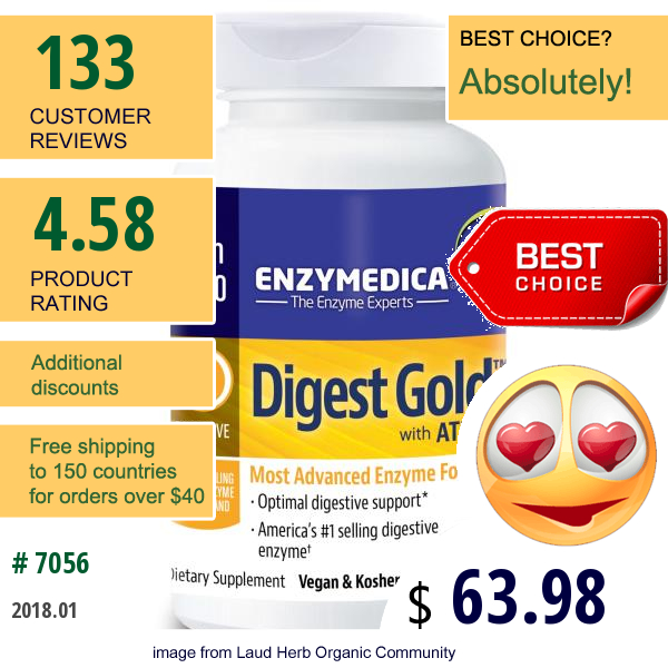 Enzymedica, Digest Gold, With Atpro, 180 Capsules