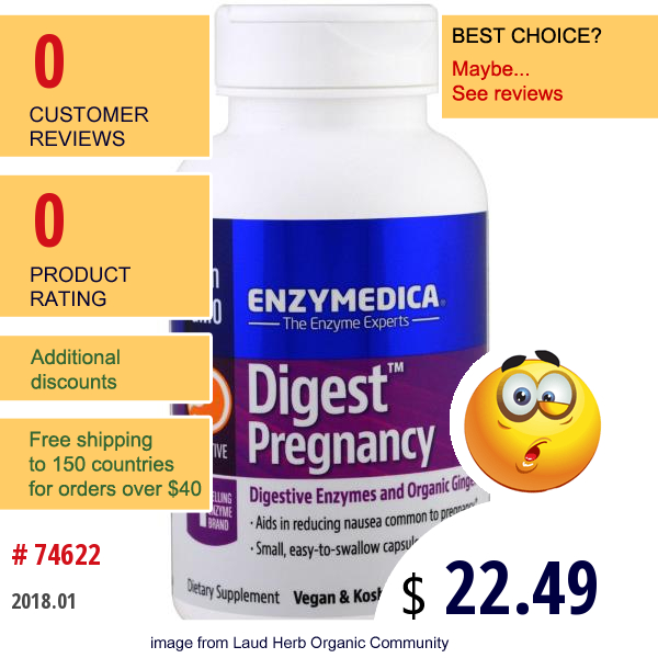 Enzymedica, Digest Pregnancy, 90 Capsules