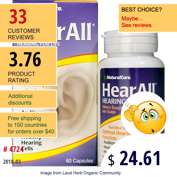 Natural Care, Hearall, 60 Capsules