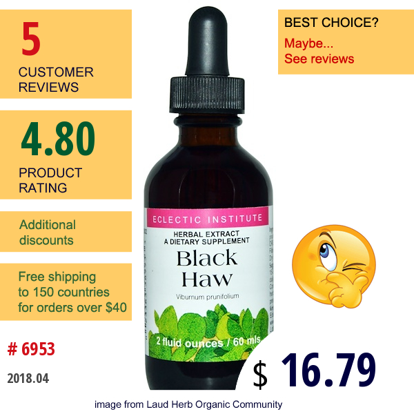 Eclectic Institute, Black Haw, 2 Fl Oz (60 Ml)  