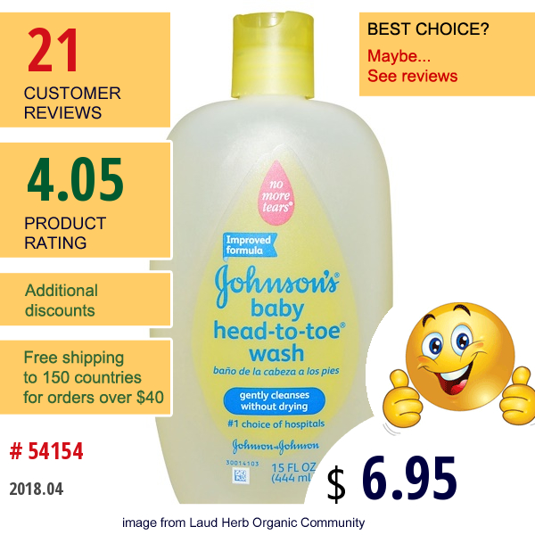 Johnsons, Baby Head-To-Toe Wash, 15 Fl Oz (444 Ml)
