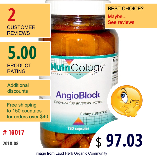 Nutricology, Angioblock, 120 Capsules  