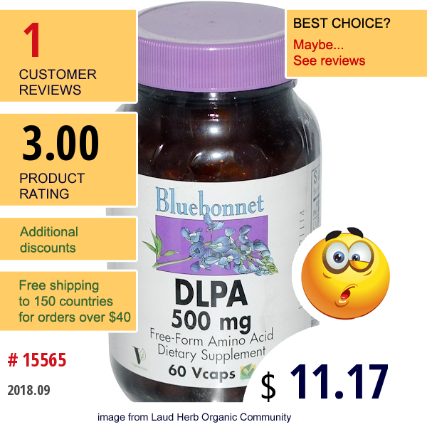 Bluebonnet Nutrition, Dlpa, 500 Mg, 60 Vcaps Bluebonnet Nutrition, Dlpa, 500 Mg, 60 Vcaps