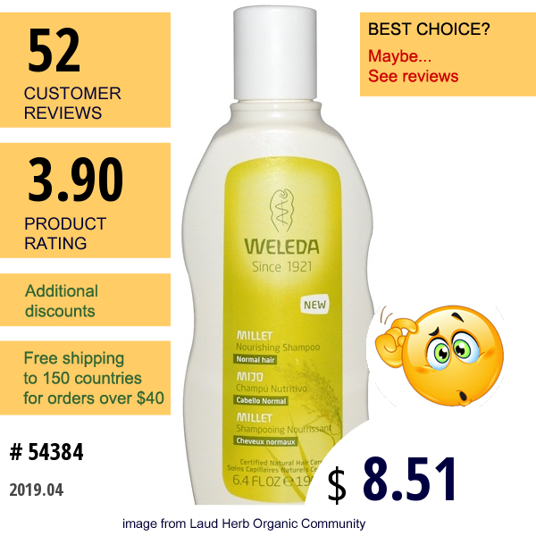 Weleda, Millet Nourishing Shampoo, 6.4 Fl Oz (190 Ml)