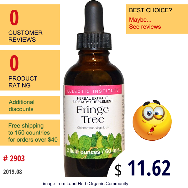 Eclectic Institute, Fringe Tree, 2 Fl Oz (60 Ml) Eclectic Institute, Fringe Tree, 2 Fl Oz (60 Ml)