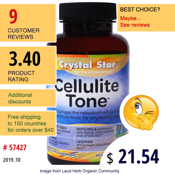 Crystal Star, Cellulite Tone, 60 Veggie Caps