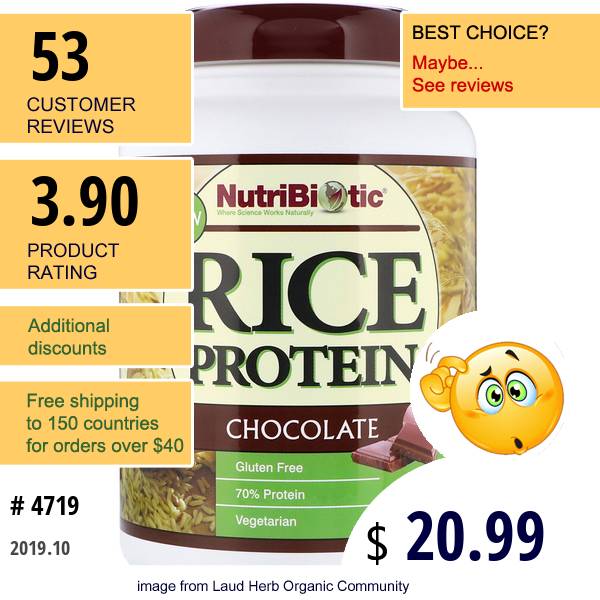 Nutribiotic, Raw Rice Protein, Chocolate, 1.43 Lbs (650 G)