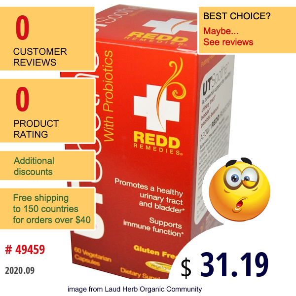 Redd Remedies, Utsoothe With Probiotics, 60 Veggie Caps  