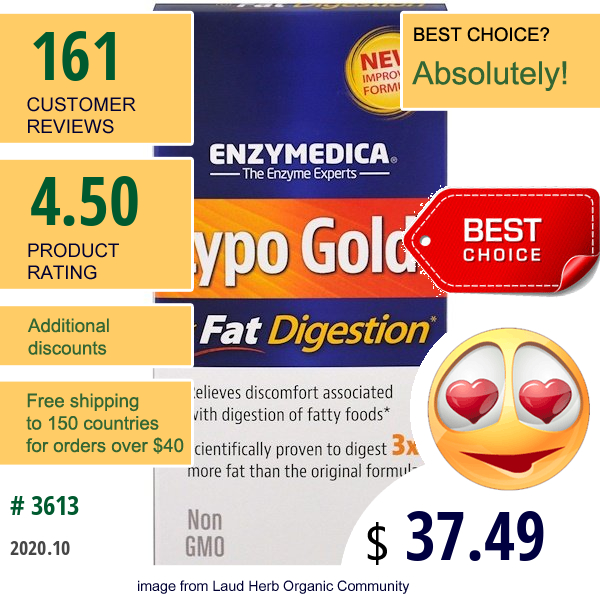 Enzymedica, Lypo Gold, For Fat Digestion, 120 Capsules