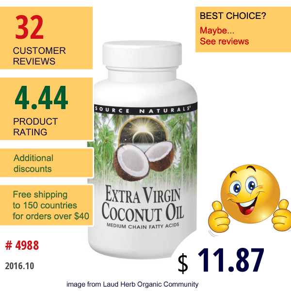 Source Naturals, Coconut Oil, Extra Virgin, 120 Softgels