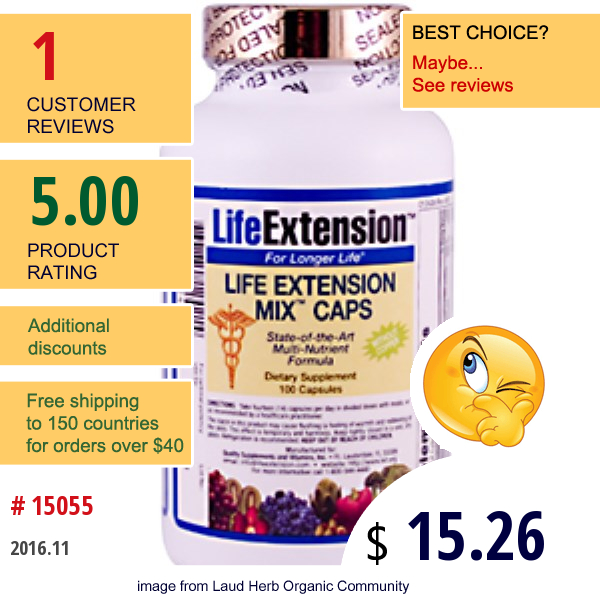 Life Extension, Mix Caps Without Copper, 100 Capsules  