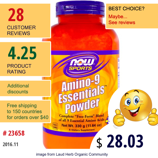Now Foods, Sports, Amino-9 Essentials Powder, 11.64 Oz (330 G)